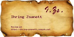 Ihring Zsanett névjegykártya