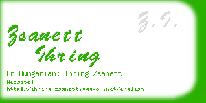 zsanett ihring business card